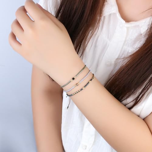Image of C.QUAN CHI Handmade Friendship Beaded Bracelet Adjustable Colorful Miyuki Beads Bracelet