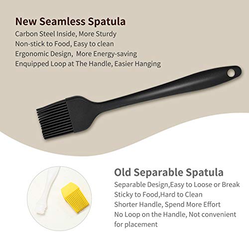 Nonstick Silicone Spatula Set 5PCS ONLYWIN Kitchen Cookware Utensils Sets Heat Resistant 500℉ BPA Free Dishwasher Safe Mini Spatula Baking Scraper and Brush for Cooking,Black