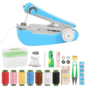Handnähmaschine Mini Nähmaschine Tragbare Hand Nähmaschine mit 46 Nähzubehör Kleine Nähmaschine für Kleidung Stoffe Cutains (Zufällige Farbe)