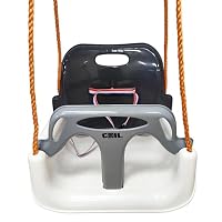 Balançoire 3-en-1 Enfant – Siège évolutif Avec Barre T Et Dossier, Corde Réglable 1,5-2 M, Antidérapant, Intérieur/extérieur, 150 Kg