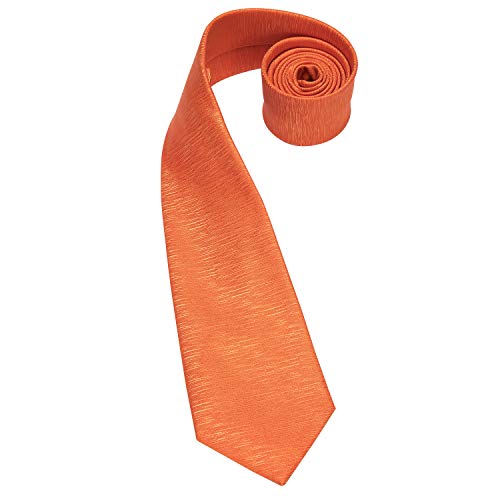 Dubulle Solid Orange Ties For Men Silk Mens Bunt Orange Necktie With Handkerchief Cufflinks Set Wedding Business Gift #TOP3