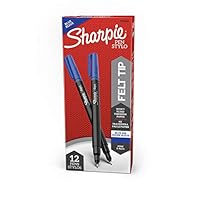 SHARPIE 1742664 Pens, Fine Point (0.8mm), Blue, 12 Count