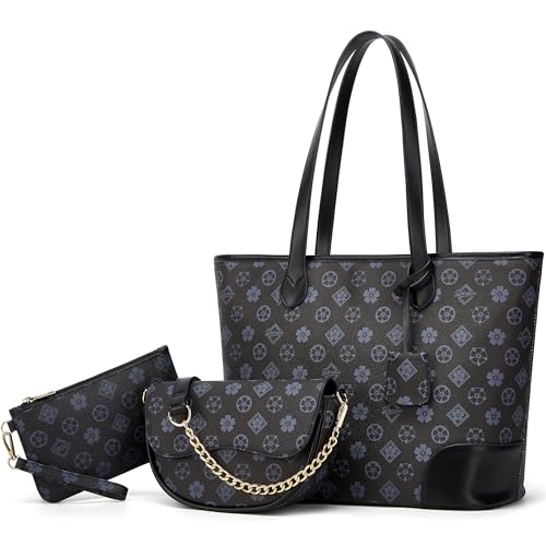 Image of Women Fashion Synthetic Leather Handbags Tote Bag Shoulder Bag Top Handle Satchel Purse Set