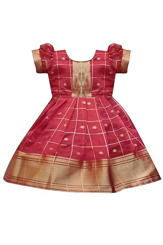 Image of PW PLATYPUS WORLD Baby Girls Ethnic Frock Dress for Kids| Traditional Festive Birthday Outfit | Baby Girls Lehenga Choli