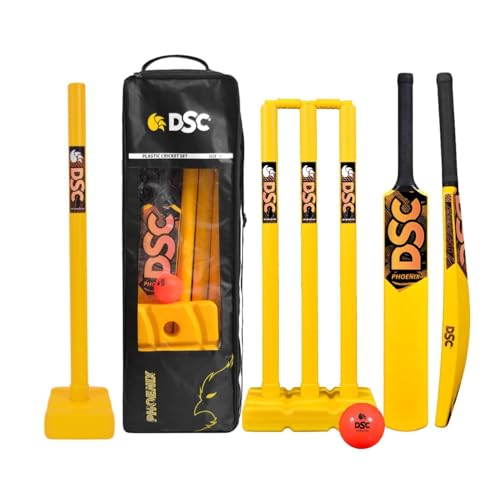 Image of DSC Phoenix Plastic Cricket Set - Ideal for Tennis and Gully /Turf Cricket Bat, Size - 6