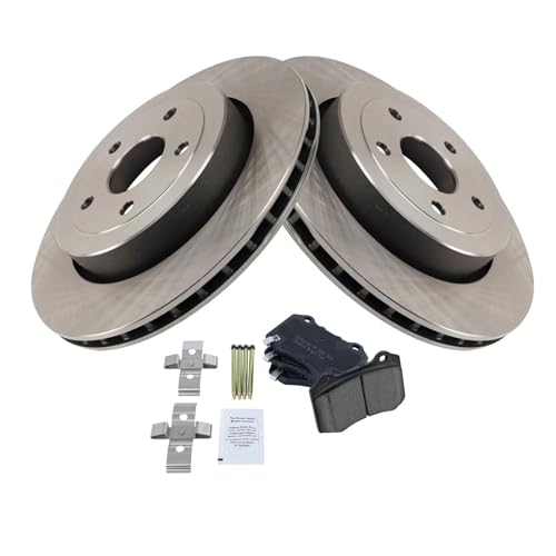Image of TRQ Rear Brake Pad and Rotor Set Ceramic Compatible with 2006-2010 Jeep Grand Cherokee