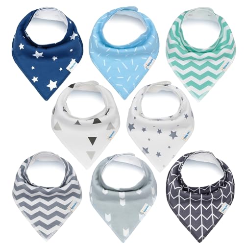Image of KiddyStar Premium Drooling Bibs or Bandana Bibs | Organic Cotton Toddler Bibs for Spit-Ups, Teething, Feeding Time