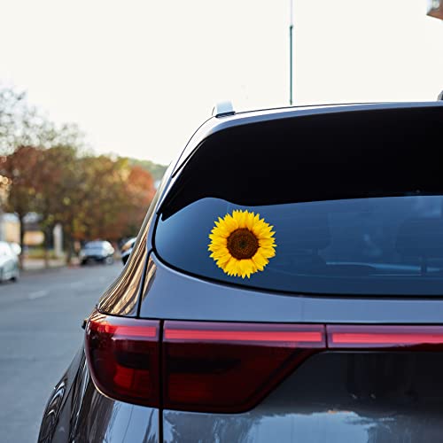 Beautiful Full Color Yellow Sunflower Sticker Usa Made Decal Car Truck Window Bumper Wall (3" X 3") #TOP1