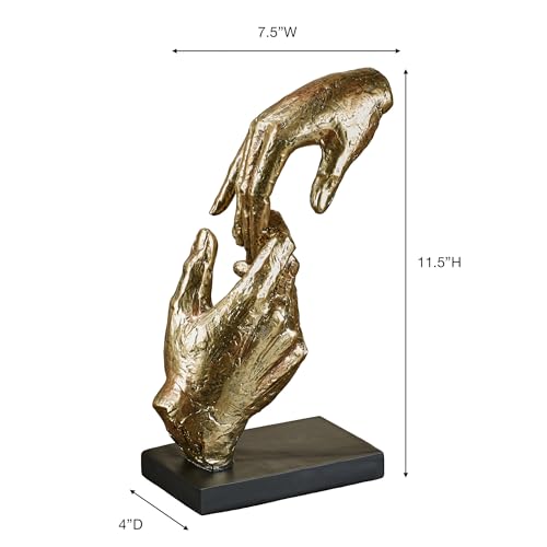 Escultura de manos amorosas dorada de resina, 11.5 in alto miniatura 3