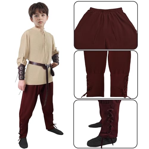 Disfraz medieval infantil pirata con camisa y pantalón miniatura 4