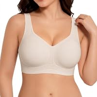 Nahtloser BH Damen Ohne Bügel V-Ausschnitt Push Up BH Große Brüste Starkem Halt Bequeme Breite Träger Jelly Bra – Ansicht 1