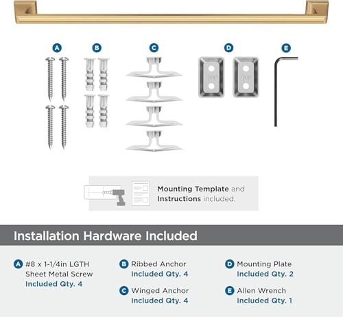 Image of Amerock Mulholland 24 inch Champagne Bronze Towel Bar