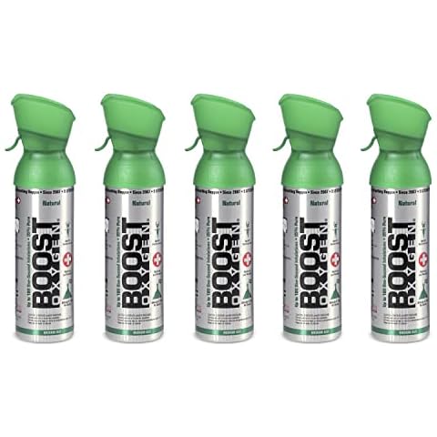 Boost Oxygen Medium Natural 5L Canister | Respiratory Support for Aerobic Recovery, Altitude, Performance & Health (5 Pack) Cover