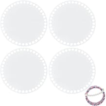 CRASPIRE 4Pcs Acrylic Bag Weaving Board 6 Inch Knitting Crochet Bottoms Round Clear Front Back Panel Board Shaper Bag Bottom Pad Round Circle with Holes for DIY Crochet Handbag Accessories