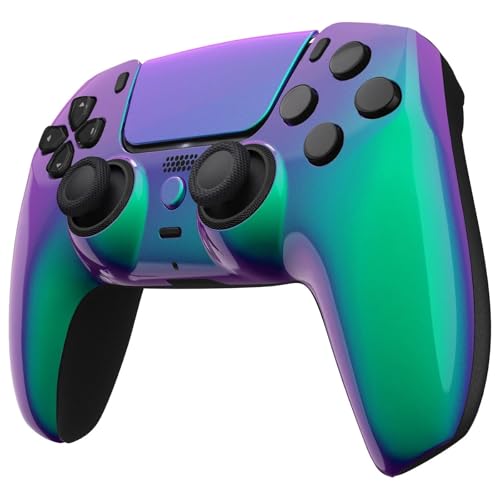 Image of Custom Controllerzz Custom Wireless Controller Compatible with PS5 - Multiple Designs Available (PS5 Green & Purple Chameleon)