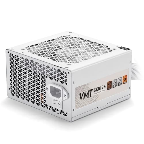 darkFlash VMT 850W ATX 3.1 Power Supply 80 Plus Bronze Certified Gaming PSU PCIe 5.1 Ready 120mm FDB Fan Japanese Capacitors LLC + DC-to-DC Non-Modular 850 Watt PSU with 5-Year Warranty White