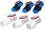 hilfiger golfmode Detail mit Tommy-Flagge Tommy Hilfiger Unisex Kinder Iconic Sports Quarter 6 Pack Ecom, Midnight Blue White, 023