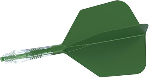 Miniatura 2 de CUESOUL ROST T19 - Eje de dardo integrado de carbono y forma de ala grande de vuelo, verde oscuro con ejes verdes