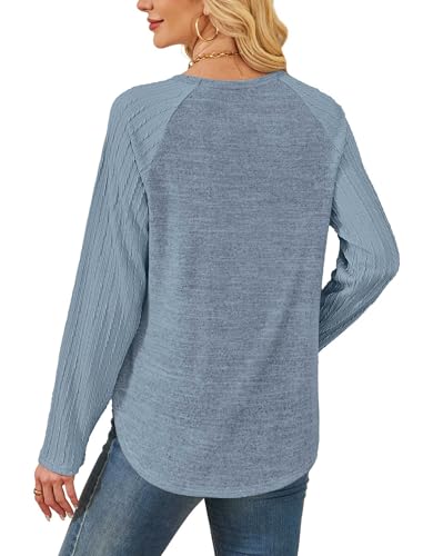 Image of SAMPEEL Sweatshirt for Women Long Sleeve Shirts Crewneck Sweaters Fall Fashion Outfits 2025 Trendy Tunic Tops Plus Size