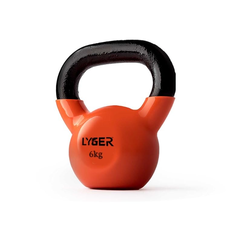 Lyger The Indian Made Premium Vinyl Coated Dual Colour Vinyl Kettlebells For Core Strength Exercises - 6 KG (B0C4FH9RDD) Amazon Price History, Amazon Price Tracker