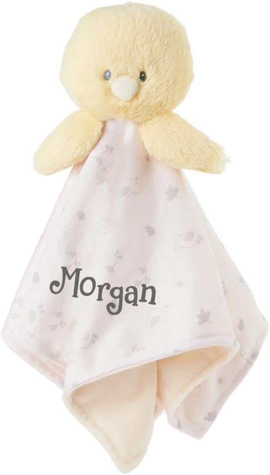 Baby Blanket Buttercup Duckling Lovey Snuggler Blanket Plush Stuffed Animal Gift with Custom Name - 10 Inch
