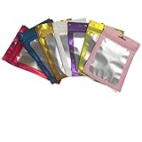 Multicolored Resealable Foil Storage Bags with Clear WindowPackaging Pouch for Self Sealing Storage Supplies， 98 Pieces candy bags self seal snack bags ziplock bag