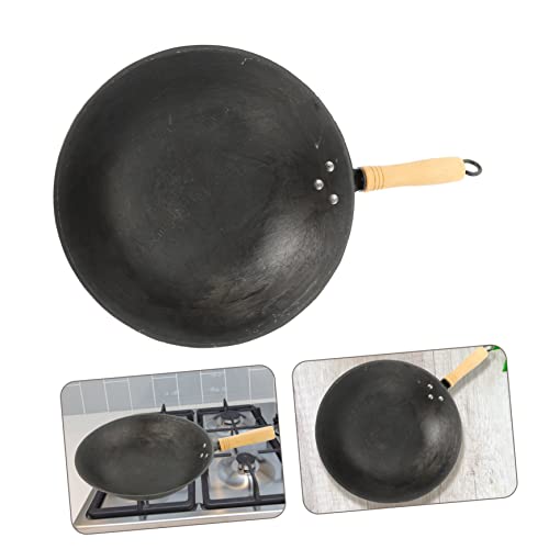 Wok tradicional chino para cocina con fondo plano miniatura 3
