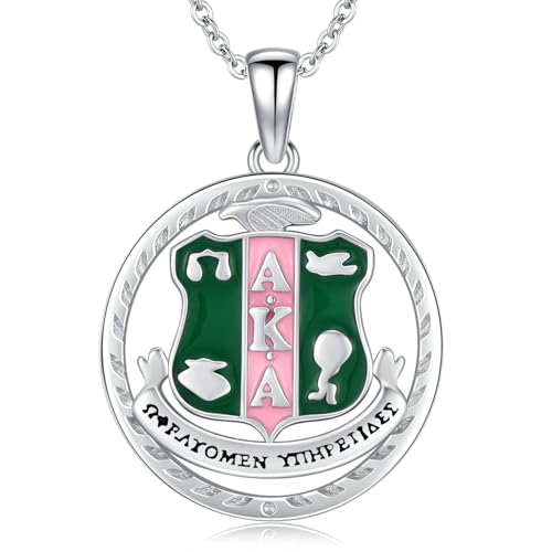 Aka Sorority Gifts for Women 925 Sterling Silver Aka Necklaces Pendant Jewelry 1908 Sorority Paraphernalia Gifts for Women Sister