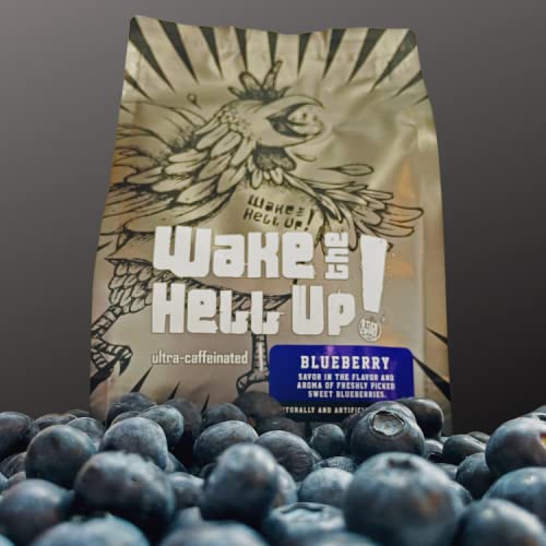Wake The Hell Up! Ground Coffee | Ultra-Caffeinated Blueberry Flavored Coffee In A 12-Ounce Resealable Bag thumb #1