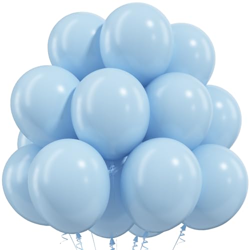 Image of Togvu Pastel Blue Balloons, 50Pack 12 Inch Baby Light Blue Latex Party Balloons for Birthday Bridal Baby Shower Gender Reveal Easter Party Decorations