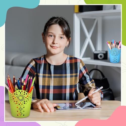 Pot a crayons en plastique ULELE lot de 10 organisateurs creux de bureau et ecole