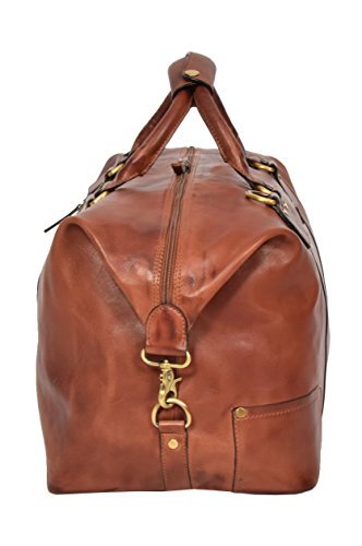 Genuine Leather Holdall Vintage Tan Travel Duffle Bag Gym Weekend Cabin Bag Rome3