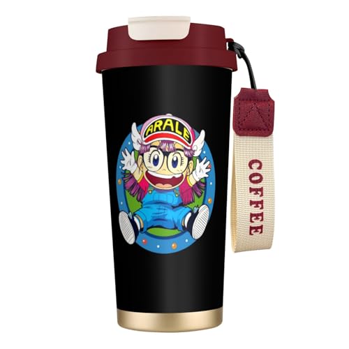 タンブラー アラレちゃん グッズ 水筒 コーヒーカップ コンビニカップ ステンレスボトル 保温保冷 ストロー付き 持ち運び 直接ドリップ 大容量 おしゃれ プレゼント