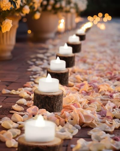 Image of BEICHI Flameless Candles, 24Pack Battery Operated Candle, LED Tea Lights Candles Battery Operated, Flickering Fake Votives for Wedding Halloween Christmas Diwali- Pure White Light