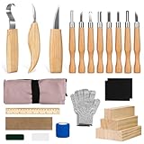 ZUSUZU Schnitzwerkzeug Set,25PCS Holz Schnitzmesser mit Schleifsteine,Professional Holzschnitzerei Messer Werkzeuge Schnitzmesser Holz Schnitzen Set Schnitzmesser Kinder,Für Anfänger Und Profis