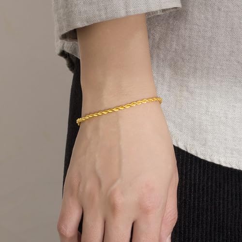 Pulsera de plata 925 torsión 3mm 8 pulgadas miniatura 2