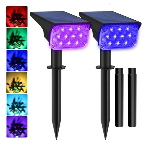 T-SUNUS Solar Color Landscape Spotlights, IP65 Waterproof Solar Powered spot Light Wall Lights, 2-in-1 Wireless Outdoor Solar Landscaping Light for Yard Garden Driveway Porch Walkway Pool Patio