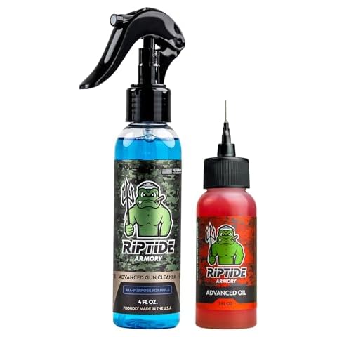 Riptide Armory Advanced Gun Cleaner & Gun Oil Kit - Cleans, Lubes, Protects Targeted Long-Lasting Formula - Nano Coat Technology - Veteran Founded & Formulated by Former US Navy Seal (4/2oz Combo) Cover