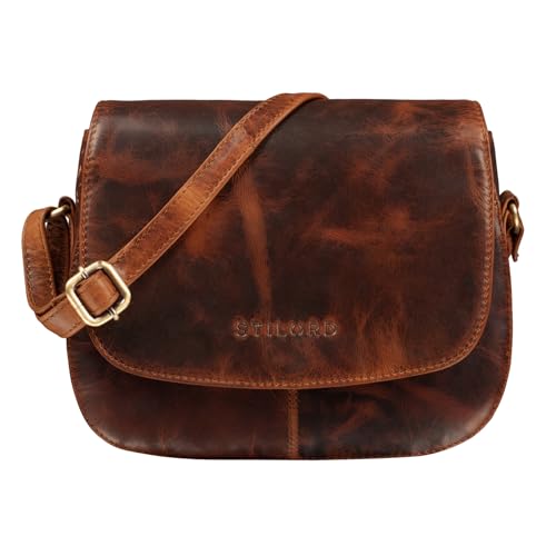 STILORD 'Savannah' Bolso Bandolera Mujer Pequeño Estilo Vintage de Piel Auténtica