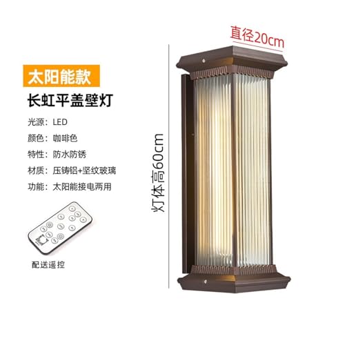 Applique murale solaire 60cm éclairage jardin LED étanche façade