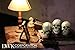 DWK - Three Wise Skulls - Set of Three (3) See Hear Speak No Evil Realistic Mini Skull Figurines Macabre Halloween Gothic Home Décor, 4.5-inch