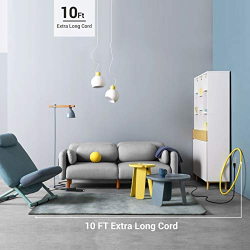 6-Outlet Barre d'alimentation à prise plate, barre d'énergie de protection avec 10 Cordon d'extension de pied intérieur, DEWENWILS Bande de puissance avec lumière d'indicateur protégée, 15 Disjoncteur d'ampli, montage mural, UL Inscrit, Noir
