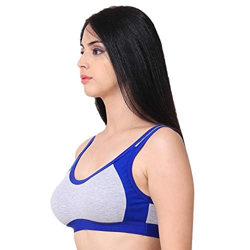 Image of new blue eyes Women Cotton Non-padded Sports Bra (Pack of 3)