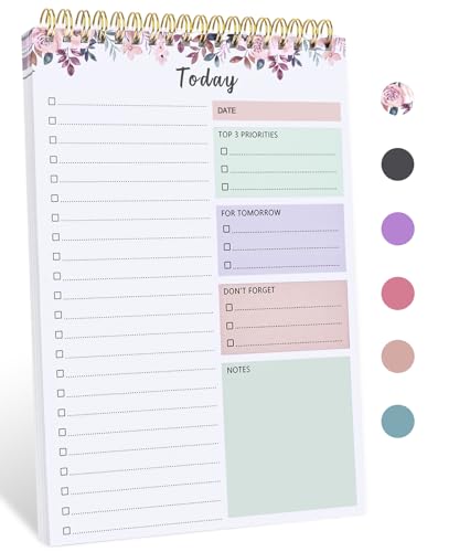 To Do List Notepad - To Do List Notebook for Work with 52 Sheets, Undated Daily Planner Perfect for Enhanced Productivity and Goal Achievement - Rosy Dawn