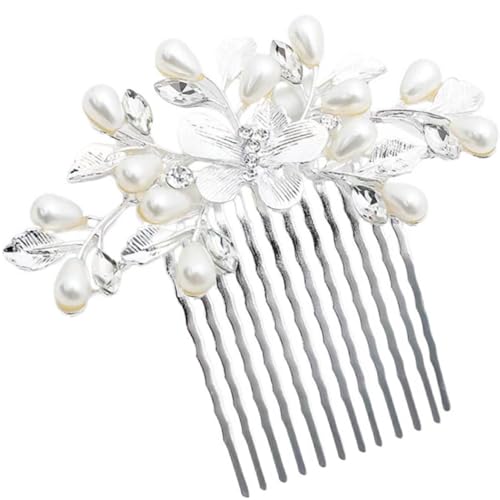 Peigne pour cheveux de mariée blanc perles ornement coiffure demoiselle d'honneur mariage