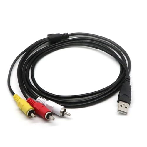 DUOYHIEL USB to RCA Cable, 5ft USB Male to RCA Male Jack Splitter Audio Video Cable, 3RCA Cord to Connect AV Adapter for TVs PC HDTV DVD Computers Smart Phones and More Decices