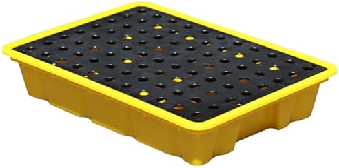 Chemical-Resistant Spill Tray with Removable Grid - Easy Clean Containment for Industrial and Laboratory Hazardous Liquid Management