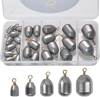 OROOTL Fishing Weights Tackle Kit Iron Sinker Weight Fishing Accessories Tackle Box 5 Sizes Fishing Terminal Tackle For Saltwater Freshwater