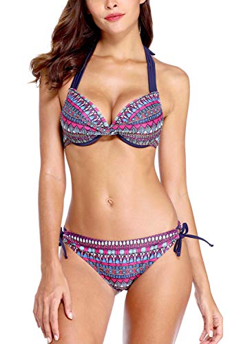 beautyin Women's Halter Bikini Swimsuit Set Padded Push-up Bikinis Swimwear XL