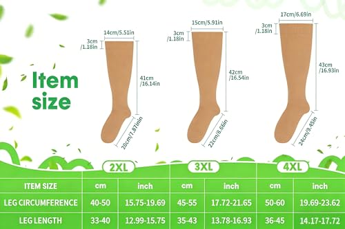 Image of Compression Socks for Women &Men Wide Calf, Plus Size 15-20 mmhg,Knee High,compression stockings